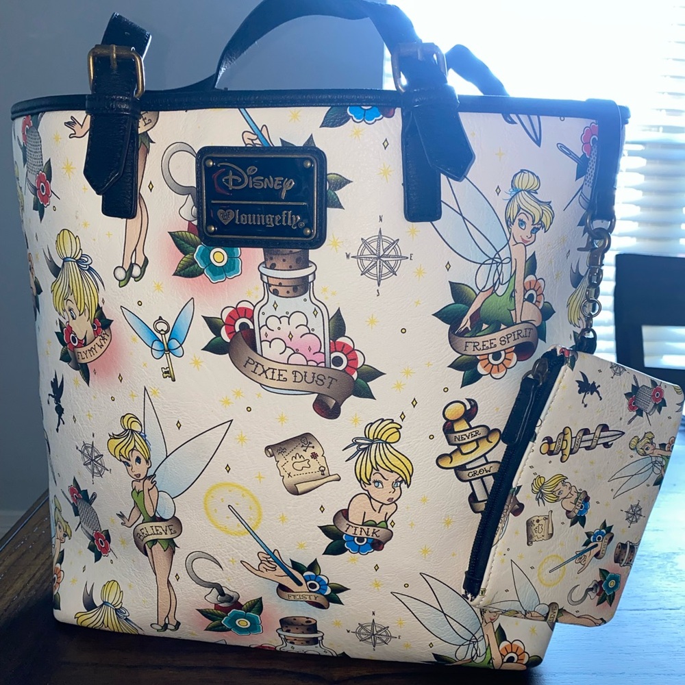 🧚Disney Loungefly Tinkerbell Large Tattoo Tote